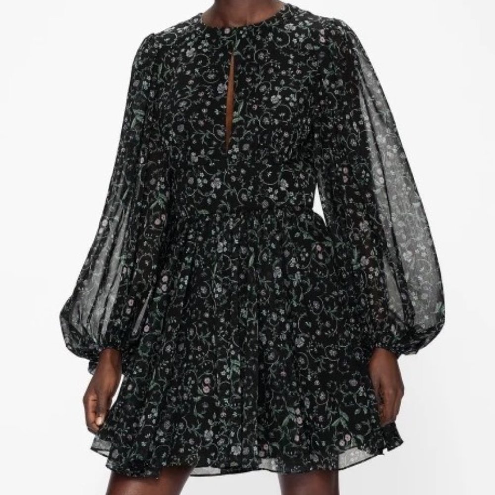 Ted Baker Mairie Full Skirted Dress with Balloon Sleeve Size 2